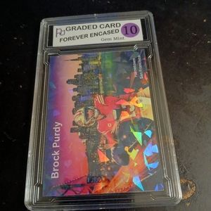 COPY - 2023 Brock Purdy Rookie Cracked Ice Refractor Gem Mint 10